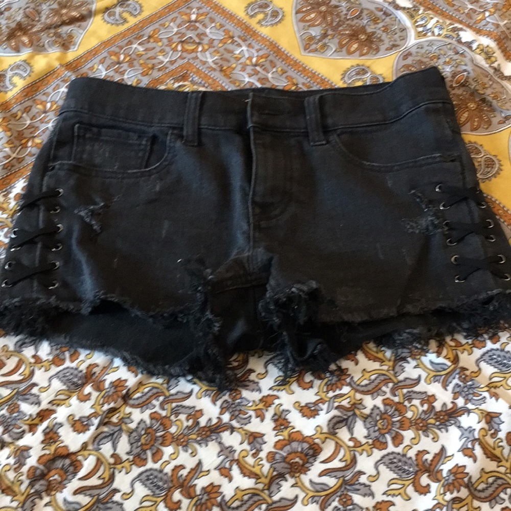 Express black jean shorts